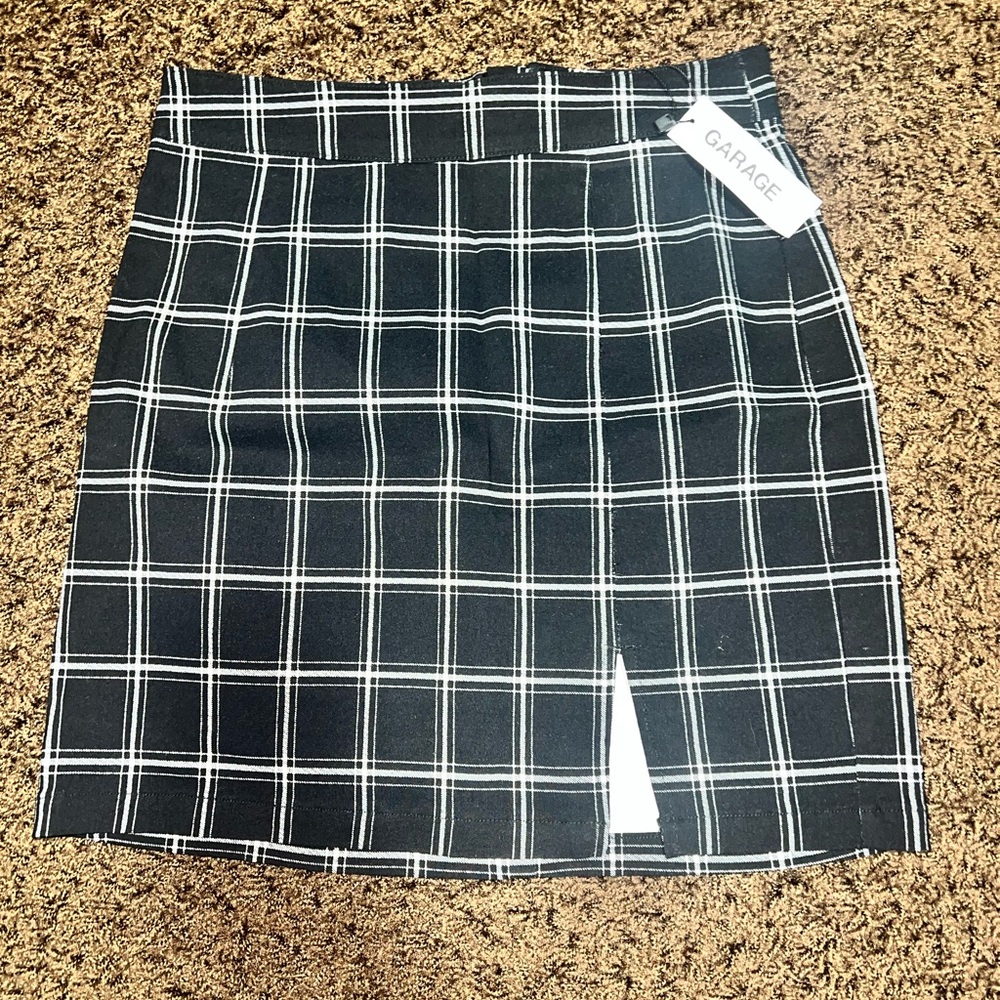 Garage Black and White Pencil Mini Skirt